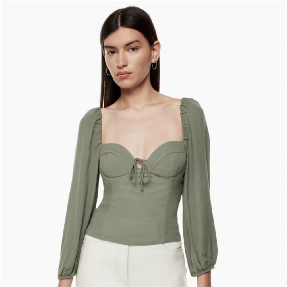 Aritzia | Wilfred Novella Long Sleeve Blouse Sage